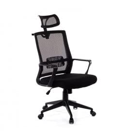 SKLUM Silla de Oficina con Ruedas y Reposacabezas Teill Black Poliprolileno - Nylon Negro - (Elige Color)