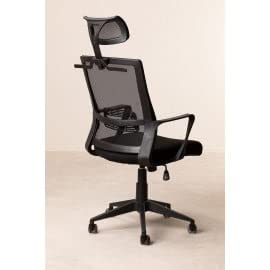 SKLUM Silla de Oficina con Ruedas y Reposacabezas Teill Black Poliprolileno - Nylon Negro - (Elige Color)