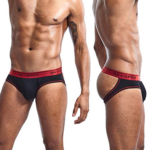 SKYSPER Tangas para Hombre Slips Ropa Interior Hombre Jockstrap Suspensorio Bragas Pantalones Cortos Calzoncillos Bóxer para Hombre Thong Lencería Deportivo Algodón Suave Transpirable Deporte