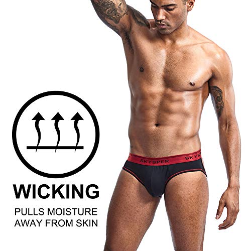 SKYSPER Tangas para Hombre Slips Ropa Interior Hombre Jockstrap Suspensorio Bragas Pantalones Cortos Calzoncillos Bóxer para Hombre Thong Lencería Deportivo Algodón Suave Transpirable Deporte