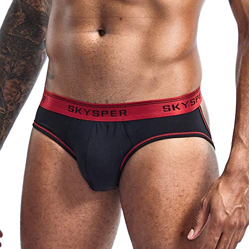 SKYSPER Tangas para Hombre Slips Ropa Interior Hombre Jockstrap Suspensorio Bragas Pantalones Cortos Calzoncillos Bóxer para Hombre Thong Lencería Deportivo Algodón Suave Transpirable Deporte