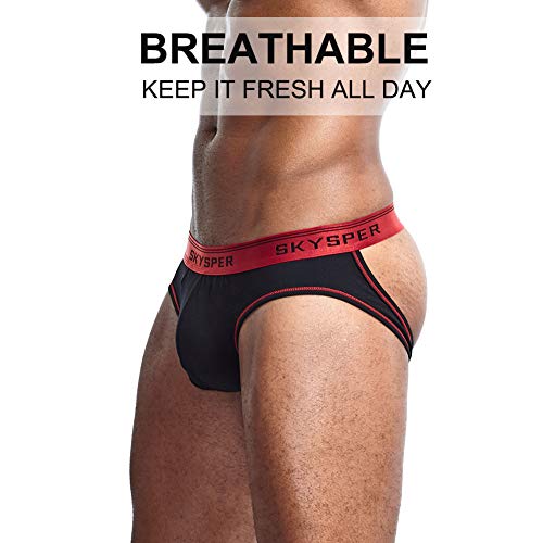 SKYSPER Tangas para Hombre Slips Ropa Interior Hombre Jockstrap Suspensorio Bragas Pantalones Cortos Calzoncillos Bóxer para Hombre Thong Lencería Deportivo Algodón Suave Transpirable Deporte