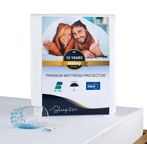 SLEEPZEN Protector de Colchon 90 x 190 cm Impermeable - Cubre Colchon Certificado Oeko-Tex® - Membrana Protectora de Poliuretano - Antibacteriano, Antimoho, Anti-Ácaros