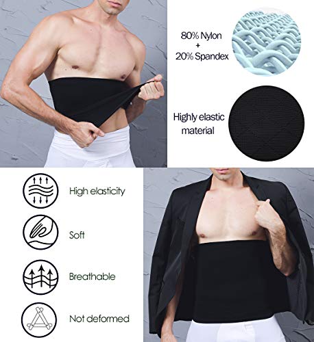 SLIMBELLE® Hombre Faja Reductora Elástica Barriga Adeltazante Cinturón Abdominal Moldeadora Body Shaper Cintura de Fitness Negro&Blanco