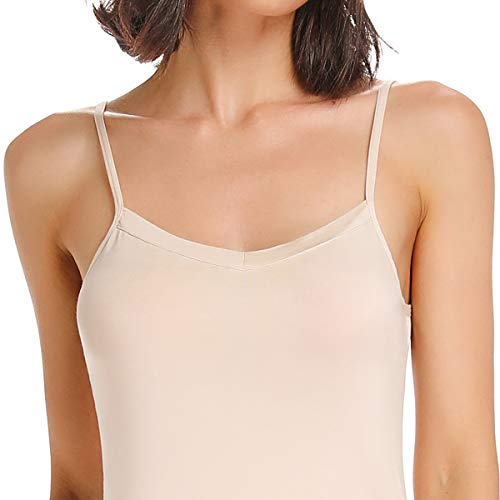 SLIMBELLE Mujer Camisola Larga con Tirantes Ajustables Camisón en Color Liso Falda de Vestir para Copa A-C