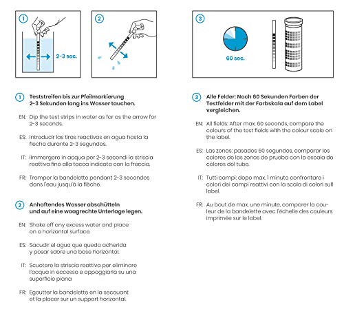 SMARDY 3X Tiras Reactivas 13en1 Tiras de Prueba para Agua Potable, Acuario, Piscina