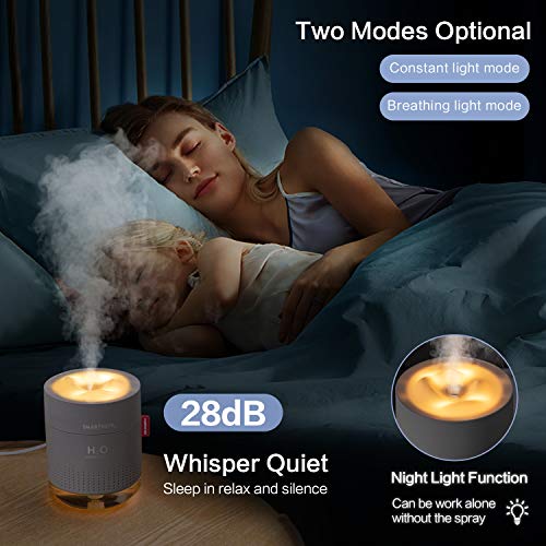 SmartDevil Humidificador 500ml, humidificadores ultrasónicos de aire con alimentación USB, apagado automático para el el hogar, dormitorio, la oficina,Sin batería,Aceite esencial prohibido - 2 Filtros