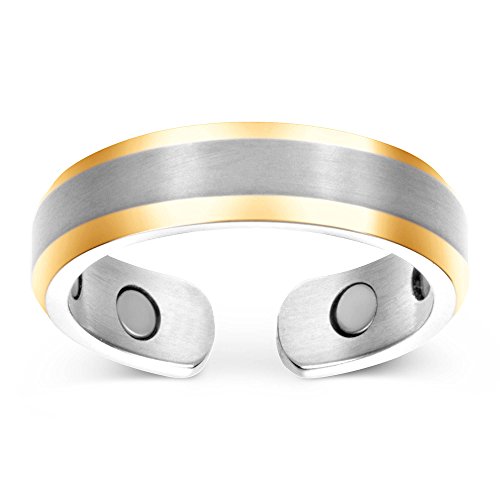 Smarter Lifestyle - Anillo terapéutico magnético de titanio, elegante, alivio del dolor provocado por la artritis y el túnel carpiano