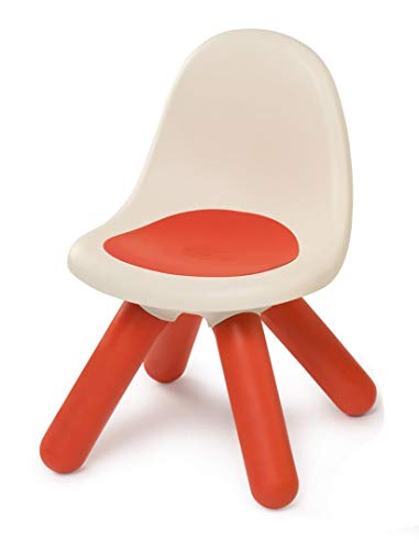 Smoby Kid - Silla infantil, plástico, con respaldo para habitación infantil o para casa de juegos Smoby, color rojo (880103)