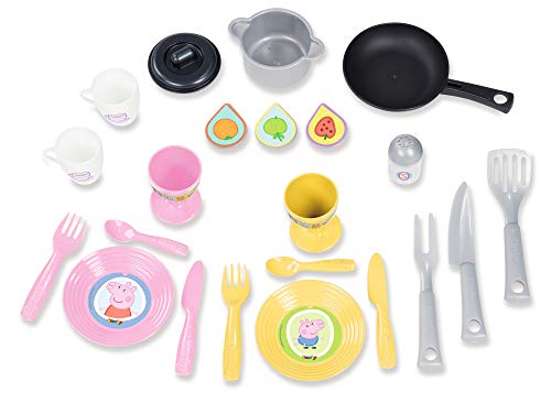 Smoby- Peppa Wutz Cooky Küche Pig Gran Cocina Utensilios y Accesorios, Horno, Fregadero, cafetera, para niños a Partir de 18 Meses, Color Rosa. (310714)