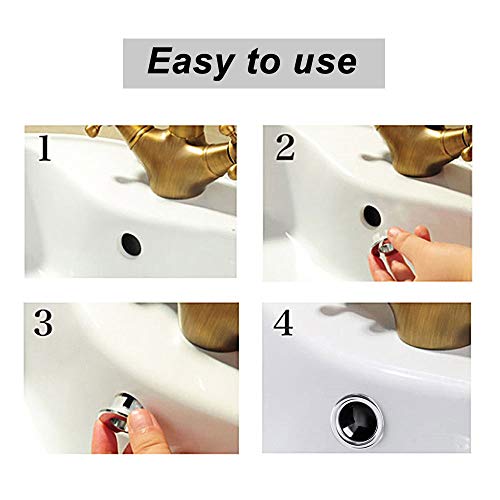 SNAGAROG 10pcs Anillo de rebose de fregadero Lavabo de baño Anillo de desagüe de desagüe Tapa de desagüe de desagüe Tapa Insertar en el orificio Repuestos Repuesto para tocador de cocina de baño