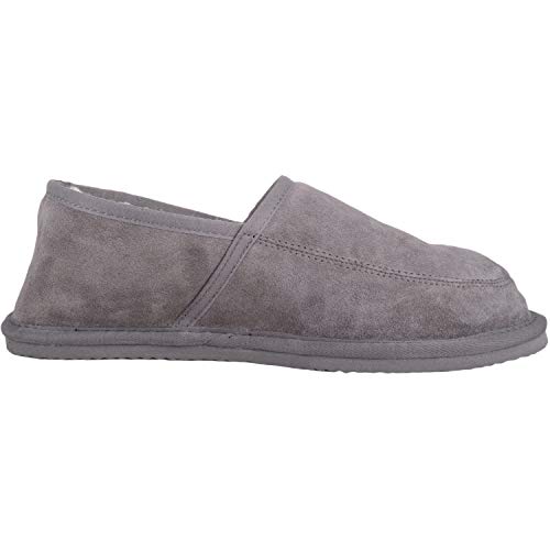 SNUGRUGS Zapatilla completa de ante para hombre con forro de lana y suela ligera, gris (gris), 46 EU