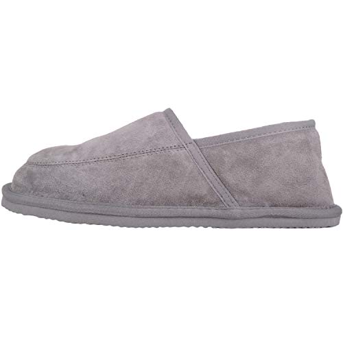 SNUGRUGS Zapatilla completa de ante para hombre con forro de lana y suela ligera, gris (gris), 46 EU