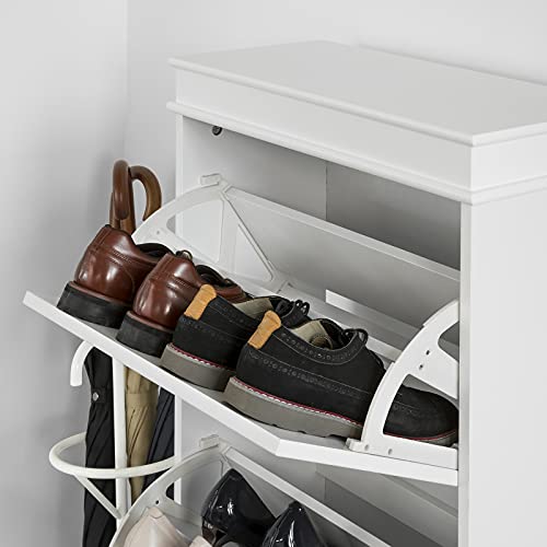 SoBuy FSR94-W Zapatero con 3 Puertas Abatibles Zapatero Estrecho Organizador para Zapatos Blanco ES (117 x 53 x 24 cm)