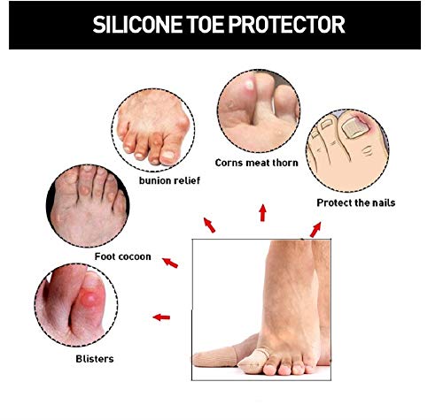 SOFIT 2 pars Gel Dedos de Los Pies Hidratante para Mangas, Tapas de Dedo Mangas, Protector Hidratante Estirable del Tubo de Cuttable para Los Granos, para Aliviar Callos, Juanetes y Ampollas