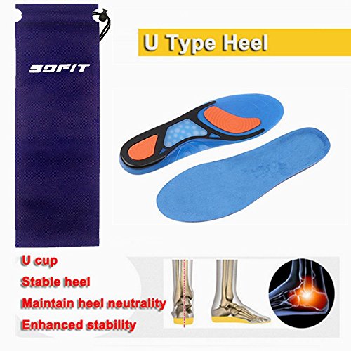 SOFIT Plantillas de Gel con Efecto Masaje para Zapatillas Deportivas, Antibacterianas y Flexibles Hechas de silicona, Plantillas de Gel para Zapatos, Amortiguadoras 35/42 EU