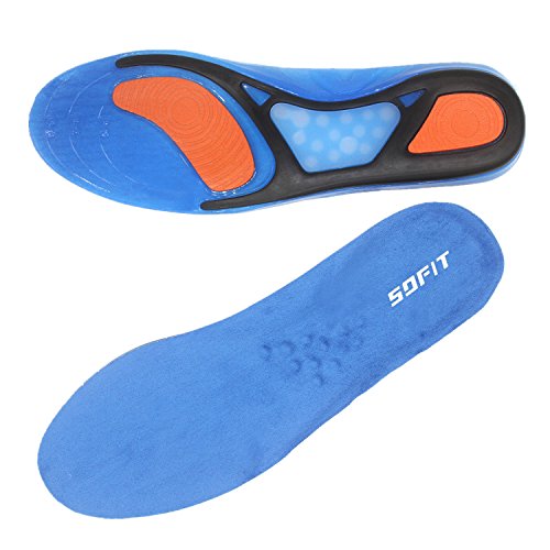 SOFIT Plantillas de Gel con Efecto Masaje para Zapatillas Deportivas, Antibacterianas y Flexibles Hechas de silicona, Plantillas de Gel para Zapatos, Amortiguadoras 35/42 EU