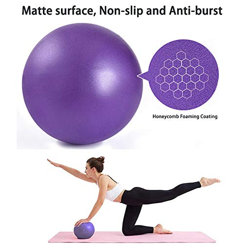 Softball Pilates, Mini Pelota de Ejercicio de 25cm, Anti-Burst Ballon Fitness, Softball Pilates para Gimnasio, Yoga, Masaje y Pilates en Casa (Gris)