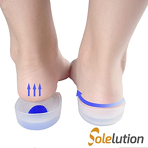 Solelution Aquiles Tendón Gel Copas Talón Insertos Cojín Insertos Fascitis Plantar Bursitis Alivio del Dolor Aquiles Soporte de Tendón Elevador de Zapatos de Elevación de Altura Plantilla