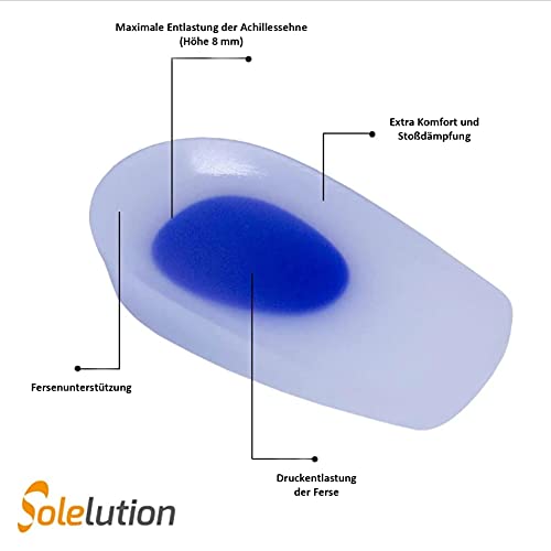 Solelution Aquiles Tendón Gel Copas Talón Insertos Cojín Insertos Fascitis Plantar Bursitis Alivio del Dolor Aquiles Soporte de Tendón Elevador de Zapatos de Elevación de Altura Plantilla