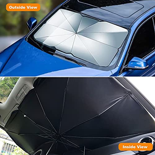 Sombrilla Paraguas del Coche, Comius Sharp Parasol para Parabrisas de Coche Retráctil, Parasol Sombrilla per Coche Lunas Delanteras con Anti UV Rayos, Parasol para Parabrisas Protección, Multiuso (04)