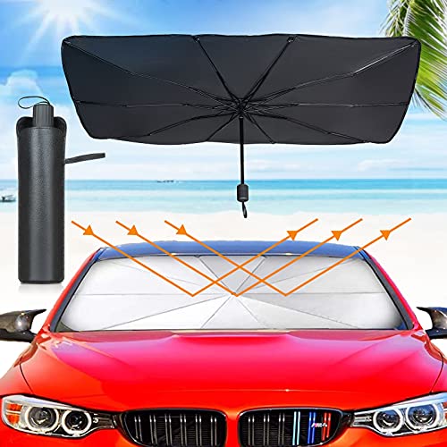 Sombrilla Paraguas del Coche, Comius Sharp Parasol para Parabrisas de Coche Retráctil, Parasol Sombrilla per Coche Lunas Delanteras con Anti UV Rayos, Parasol para Parabrisas Protección, Multiuso (04)