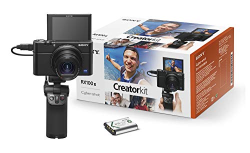 Sony RX100 III Creator Kit - Cámara Compacta Premium Avanzada con Grip VCT-SGR1 (Sensor Tipo 1.0, Objetivo Zeiss 24-70 mm F1.8-2.8 y Pantalla abatible para Vlogging)