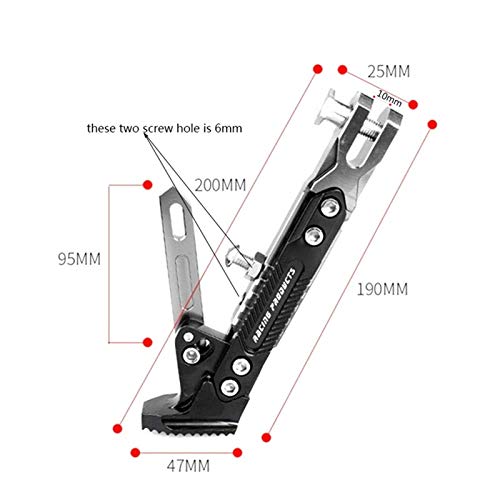 Soporte Lateral Moto 1pcs de la motocicleta pata de cabra ajustable Plantilla ortopédica de pata de cabra lateral Aparcamiento for Electric Moto Aparcamiento soporte de pie soporte lateral Pata De Cab