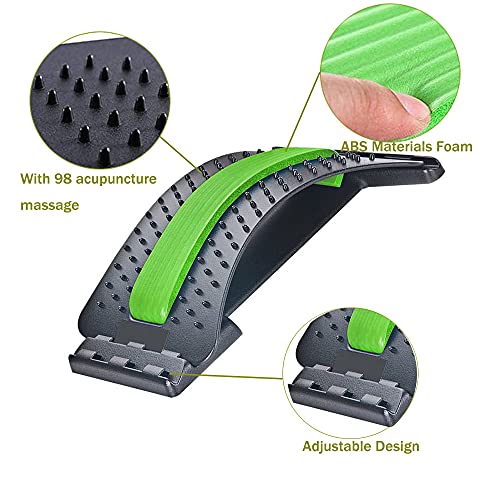 Soporte Masajeador para Espalda Lumbar, Back Stretcher, Camilla de Espalda, Ajustables Camilla de Espalda, Estiramiento Lumbar Multinivel, Estiramiento Camilla de Espalda, para Aliviar el Dolor