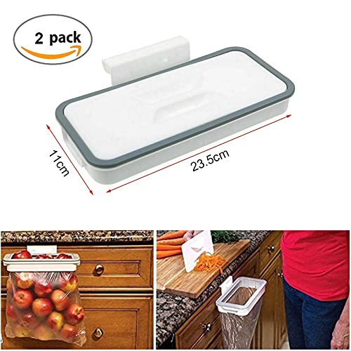 Soporte para Bolsas de Basura, 2Piezas Colgar Soporte para Bolsa de Basura para puerta de armario de Cocina Extraible Cubo de basura para Cocina para Cocina Coche Oficina Baño