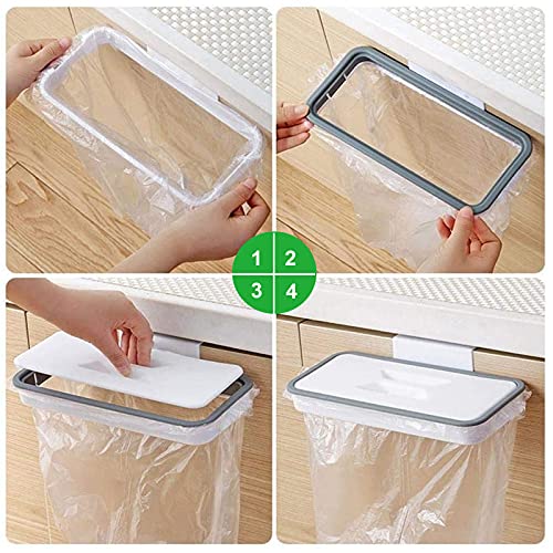 Soporte para Bolsas de Basura, 2Piezas Colgar Soporte para Bolsa de Basura para puerta de armario de Cocina Extraible Cubo de basura para Cocina para Cocina Coche Oficina Baño