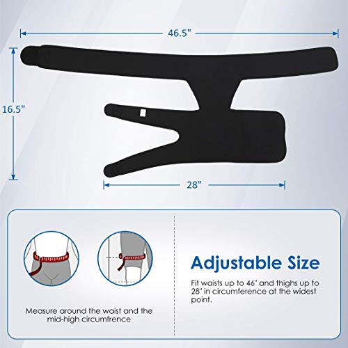 Soporte para la ingle, cinturón de soporte de compresión de neopreno ajustable para muslos y cadera para tendón de la corva tirado, dolor del nervio ciático, tendinitis por distensión muscular para ho