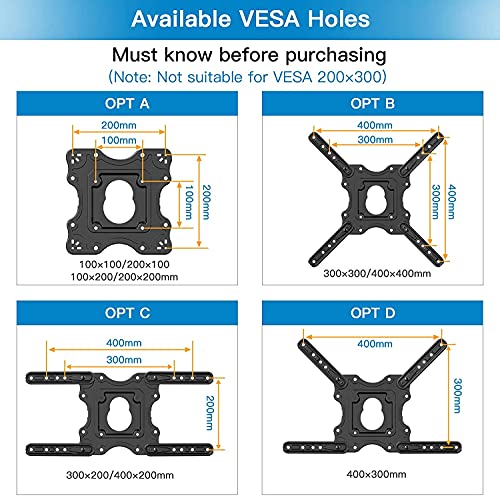 Soporte TV Universal Giratorio Inclinable y Extensible – Montaje TV Pared para Televisores 32"-55" Peso hasta 40kg, Máxima VESA 400x400