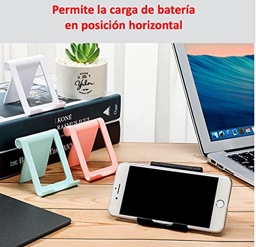 Soporte Universal Multiposición Ajustable para Móvil Tablet Smartphones 4”-11” para Mesa Escritorio Multiángulo Plegable Compatible con Todos los Modelos de móvil y Tablet (Negro)