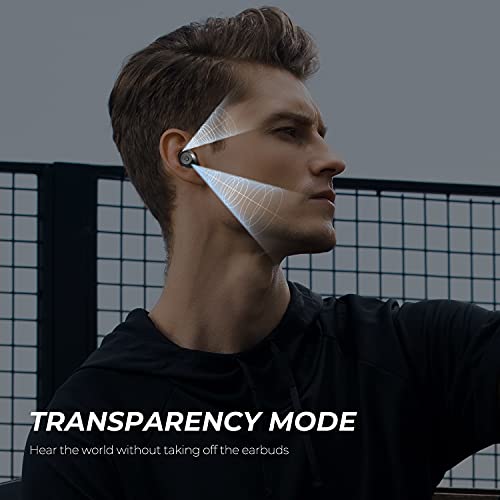 SoundPEATS T2 Auriculares inalámbricos con cancelación Activa de Ruido, Auriculares ANC con Modo Transparente, Bluetooth 5.1, 30 Horas de reproducción, Carga rápida USB-C, Controlador de 12mm