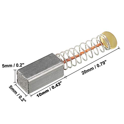 sourcing map 4uds Carbono Escobilla, para Eléctrico Motor, 10mm x 5mm x 5mm, Eléctrica Herramienta, Repuesto Reparación Pieza