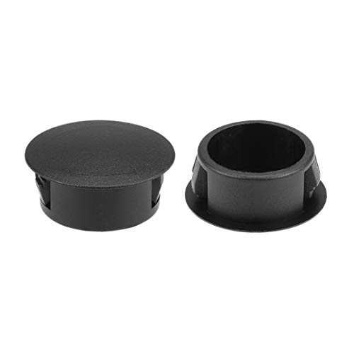 sourcing map Orificio Tapones Negro Plástico 20mm (13"/16") Presión Bloqueo Orificio Tubo (19,5-20mm) Acero Muebles Cercado Poste Tubería Inserción Extremo Tapas para Gimnasia Equipo 25uds