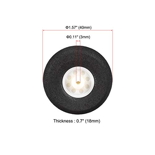 sourcing map RC Avión Ruedas - 6uds RC Avión Esponja Ruedas 1.57 Pulgadas X 0.11 Pulgadas