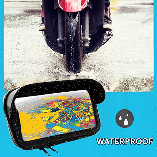 Sovica Soporte movil para Moto con Cargador 2.1A Carga rapida Funda Protectora Visera antireflejos Valida para Smartphones hasta 7" Soporte Moto movil sujecion al Manillar irrompible