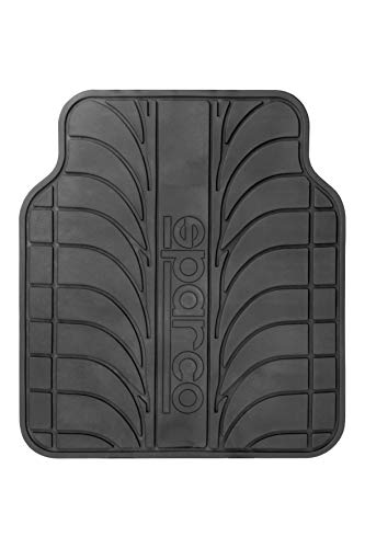 Sparco SPC1913GR Juego de Alfombra Goma Color Franja Logo SPARCO Universal, LATEX, Gris, Set de 4