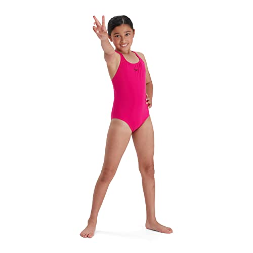 Speedo Bañador Eco Endurance+ Medalist niña, Rosa, 7-8 Años