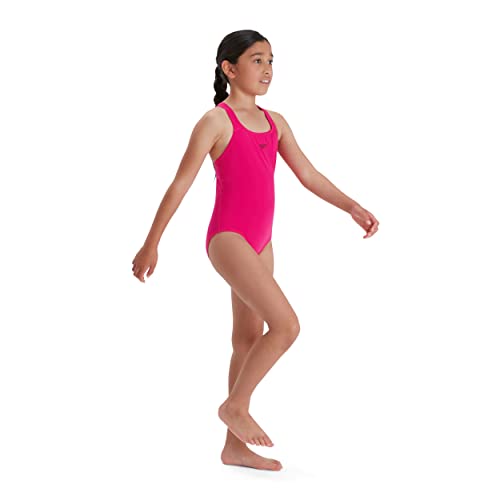 Speedo Bañador Eco Endurance+ Medalist niña, Rosa, 7-8 Años