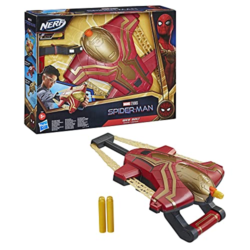 SPIDER-MAN F0237EU4 Lanzador Web Bolt de Nerf de Marvel para niños, diseño Inspirado en la película, Incluye 3 Dardos Elite Nerf, a Partir de 5 años