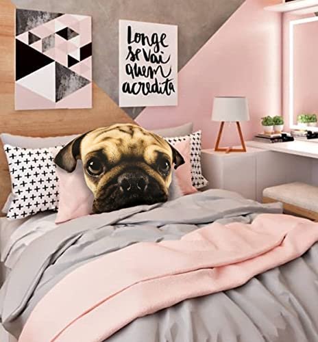 Splat Planet 3D Plush Pug Pillow Cojín Gigante Realista Juguete de peluche grande para niños Cojín de suelo único decorativo Cojín con temática animal Cojines de asiento para sillas de habitación