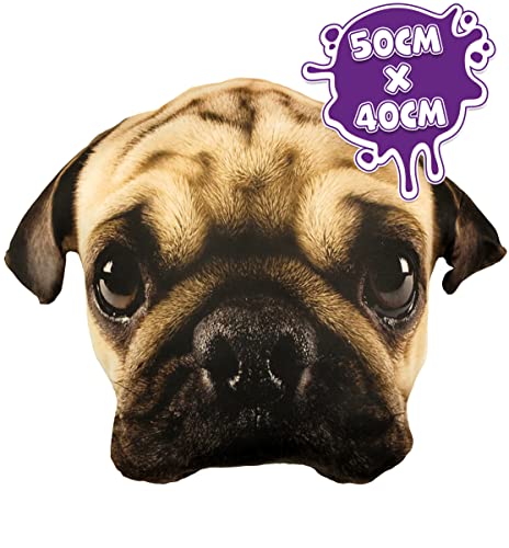 Splat Planet 3D Plush Pug Pillow Cojín Gigante Realista Juguete de peluche grande para niños Cojín de suelo único decorativo Cojín con temática animal Cojines de asiento para sillas de habitación