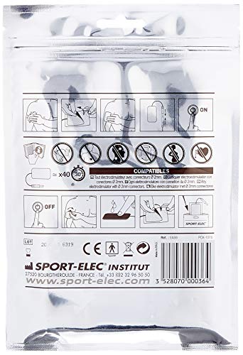 Sport-Elec - Electrodos rectangulares (8 Unidades, 89 x 50 mm), Color Azul y Blanco