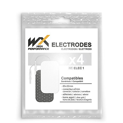 Sport-Elec WXELEC1 - Lote de 4 electrodos Adhesivos rectangulares