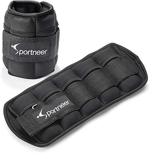 Sportneer Peso para Tobillo, Pesas Ajustables 0,97Kg - 4,6Kg (1 par), 0,5 kg-2,3 kg por Tobillo, Peso Durable para Muñeca con Correa Ajustable para Ejercicio, Ejercicio, Caminar, Footing, Gimnasio