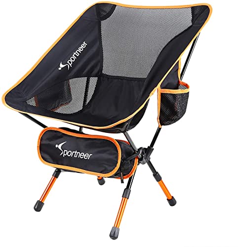 Sportneer Silla de Camping, portátil, Ligera, Plegable, hasta 150 kg, para mochileros, Senderismo, picnics, Peces, 1 Pack