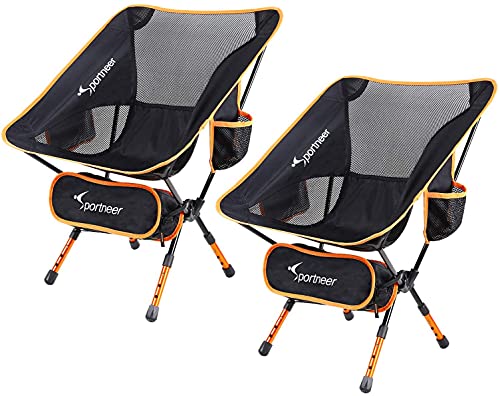 Sportneer Silla de Camping, portátil, Ligera, Plegable, hasta 150 kg, para mochileros, Senderismo, picnics, Peces, 2 Pack